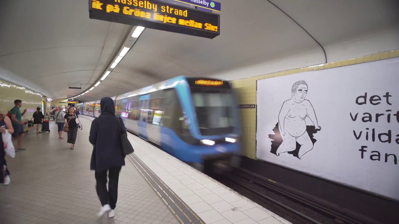 Sweden, Stockholm, subway ride from Fridhemsplan to Vällingby