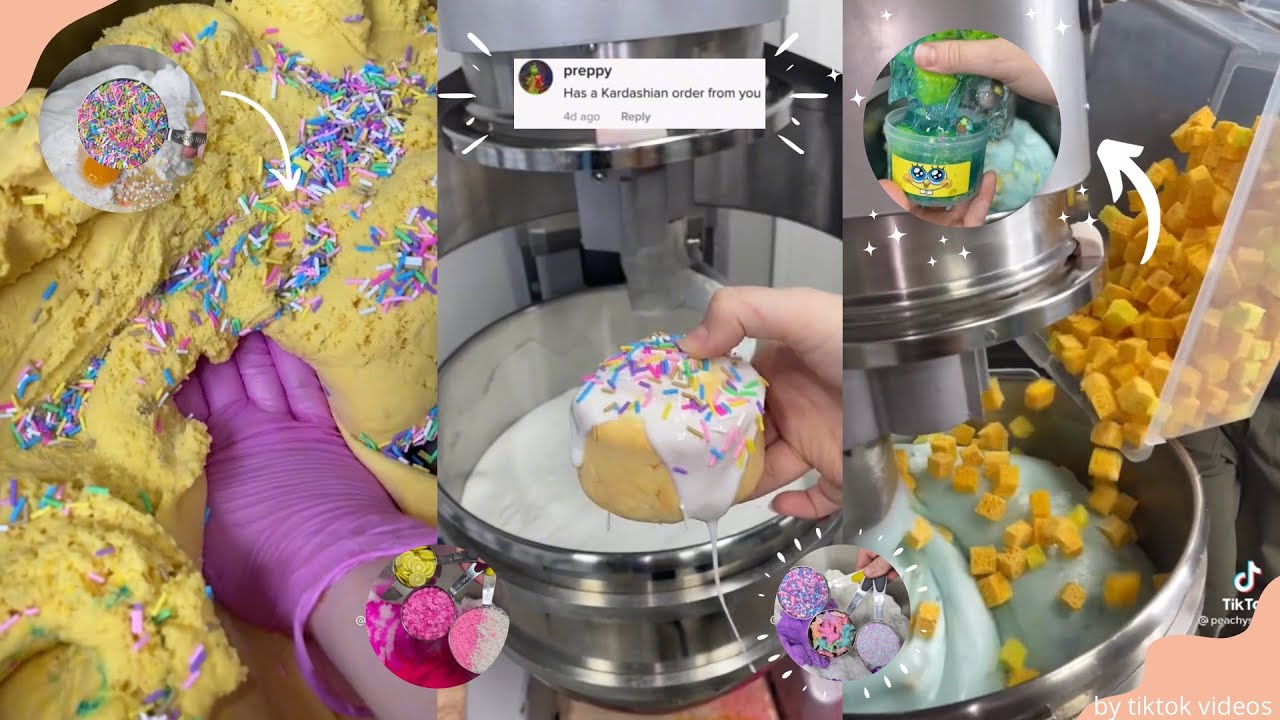 MAKING SLIMES WITH @Peachybbies  COMPILATION #slimes #Peachybbies