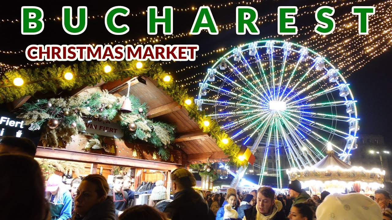 Bucharest Christmas Market 2023 🎄 Night Virtual Tour 4K
