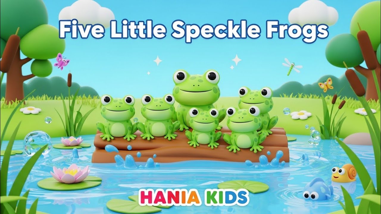 "🎶 Five Little Frogs Jump & Sing | Fun Nursery Rhymes for Kids! 🐸"