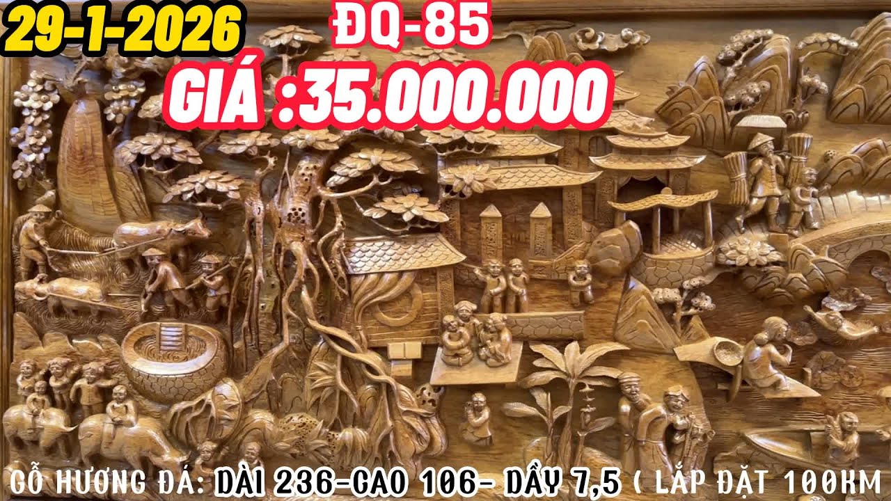 báo giá tranh đồng quê | gỗ hương đá ,liền tấm