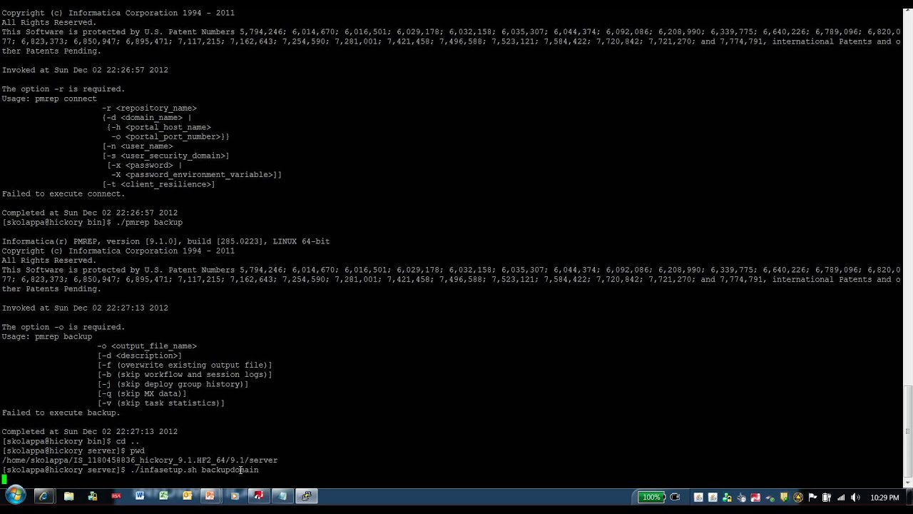How to automate the repository and domain back up process for disaster recovery in PowerCenter