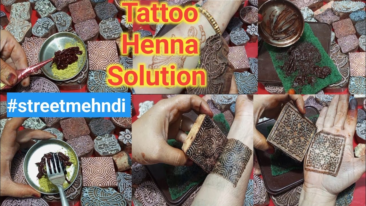 Tattoos Henna Recipe/Homemade Henna for Stamps|Wooden Block Hennna Print Stamps| Arq