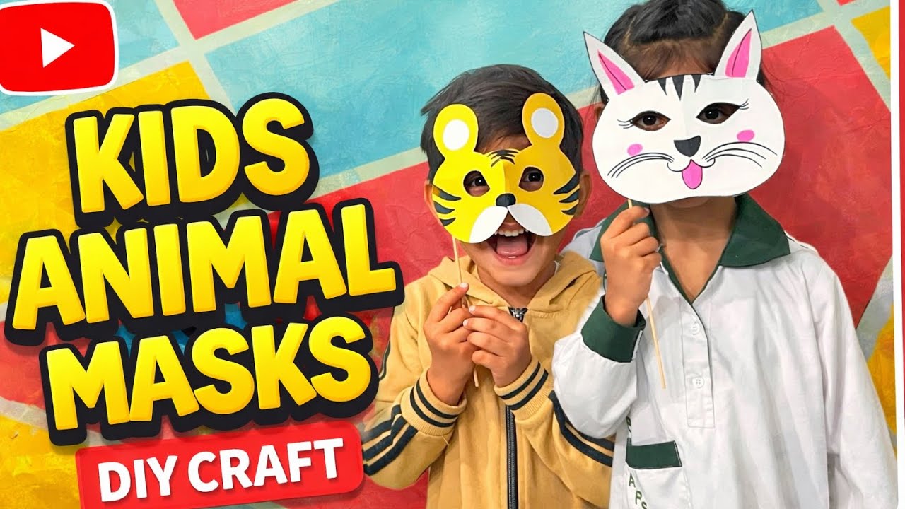 DIY Cute & Easy Animal Mask for Kids | Fun Paper Craft Idea| @Rashifyart 