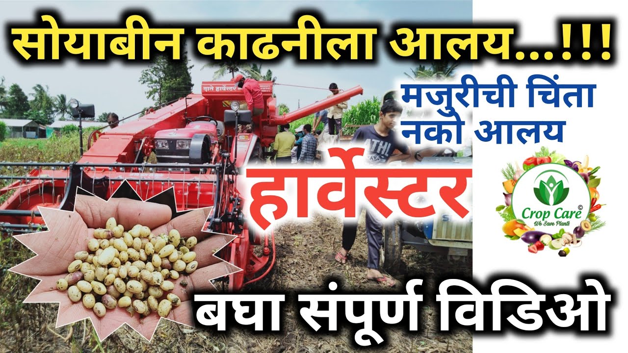 सोयाबीन काढताय | आलय हार्वेस्टर | दाते हार्वेस्टर | Soyabean Harvester Machine  | Crop Care India
