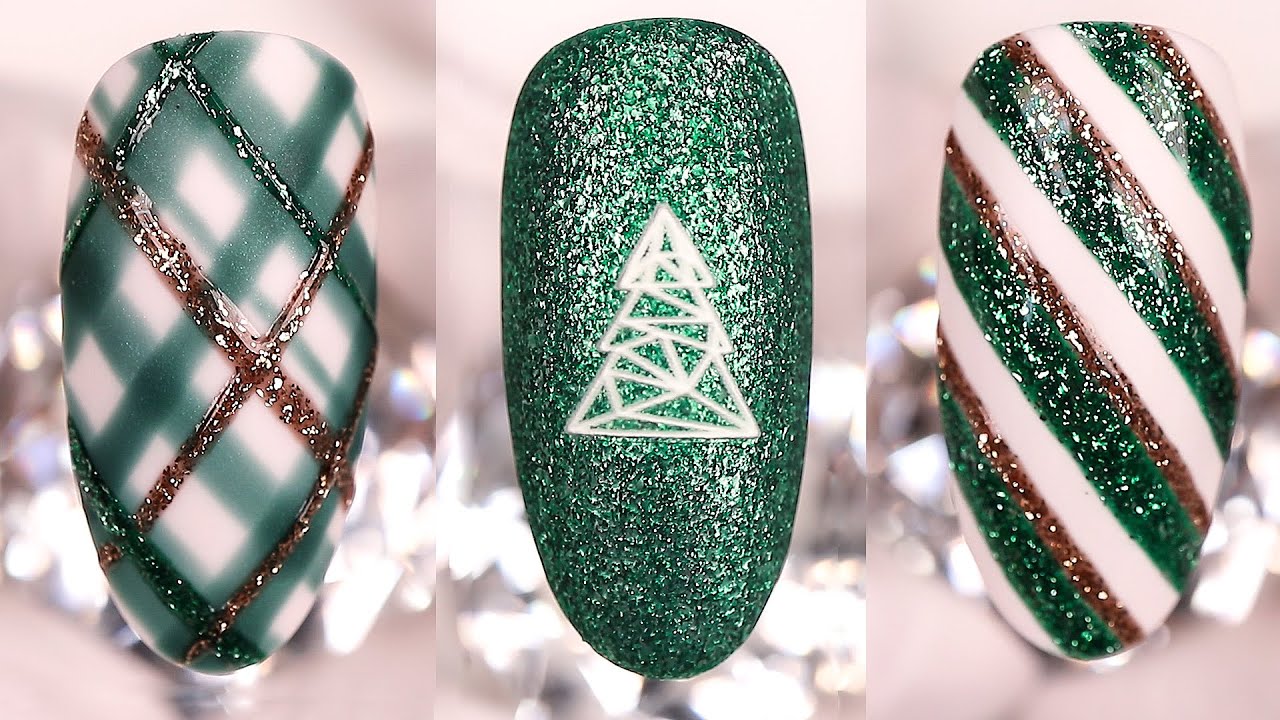 Łatwe zimowe zdobienia paznokci hybrydowych  |  Easy winter nail ideas