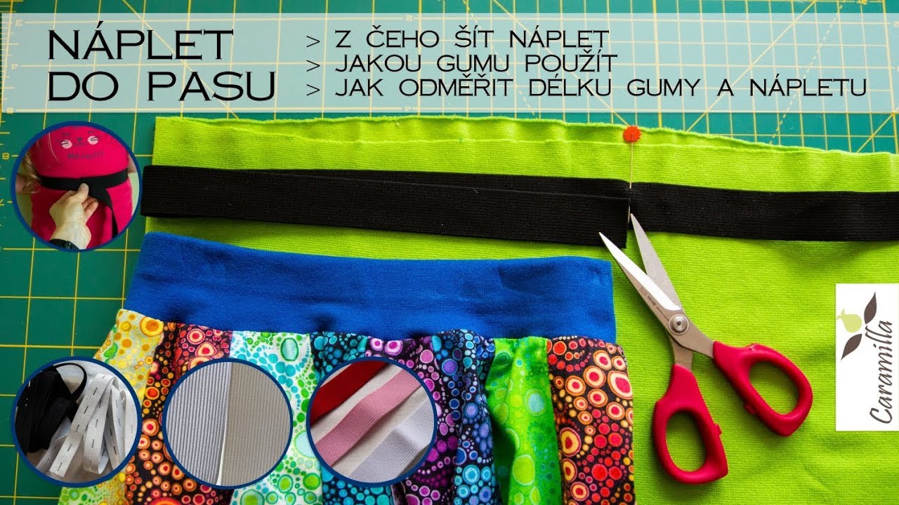 Jak odměřit náplet a gumu do pasu? Z čeho šít pružný pas? | Caramilla Easy