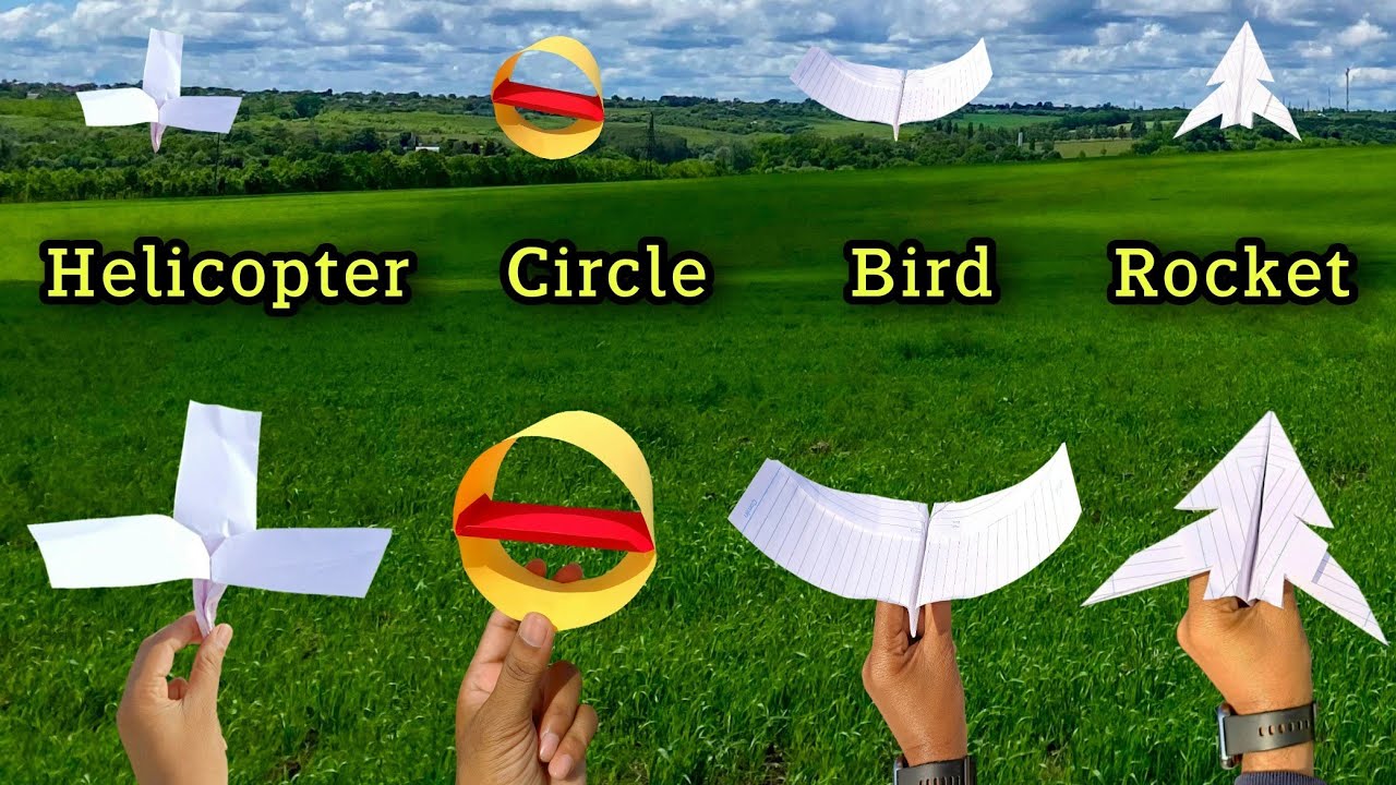 top 4 flying best plane, best 4 helicopter flying, paper 4 airplane, circle, bird, rocket plane