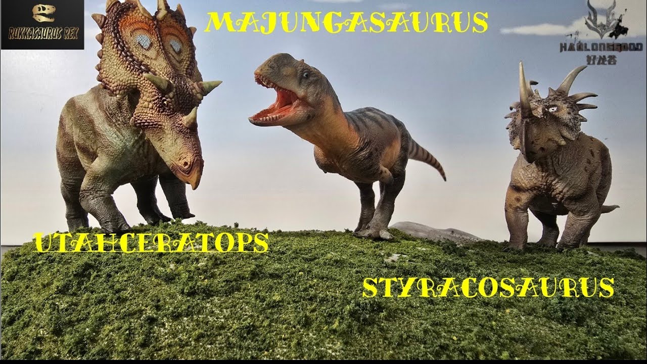 Haolonggood Styracosaurus, Majungasaurus, Utahceratops 1:35 Scale Model Overview