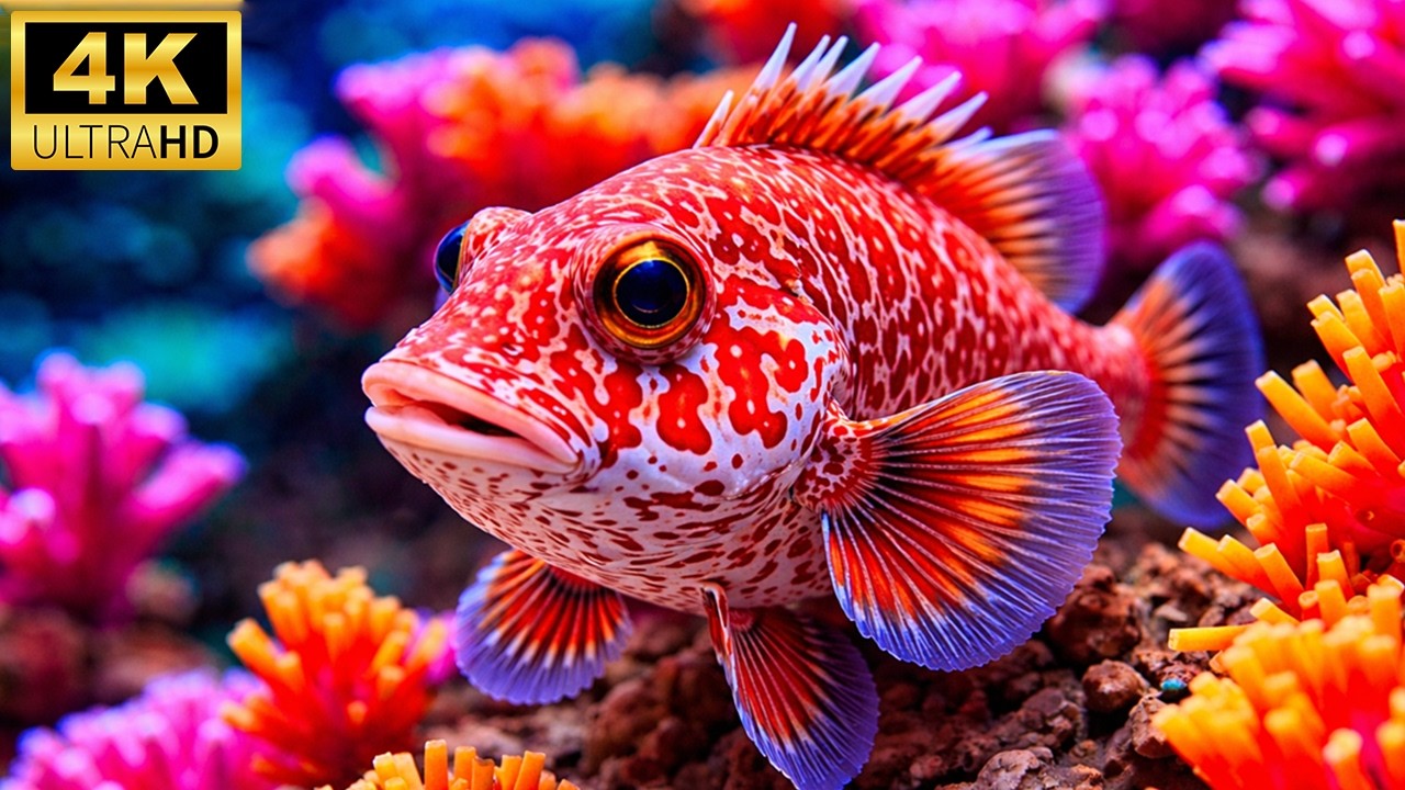 Ocean Wildlife 4K 🌊 | Colorful Ocean Creatures & Deep Sea Life &ndash; Relaxing Piano