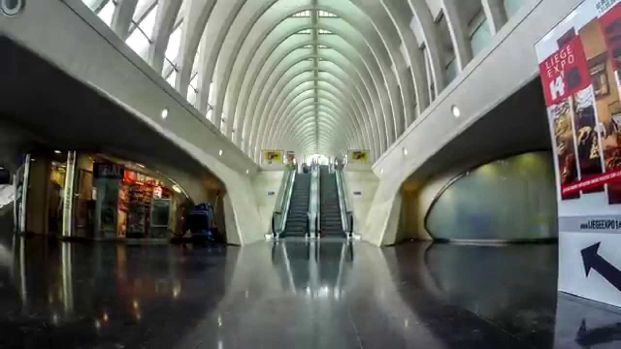Time Lapse Liege-Guillemins Railway Station Belgium