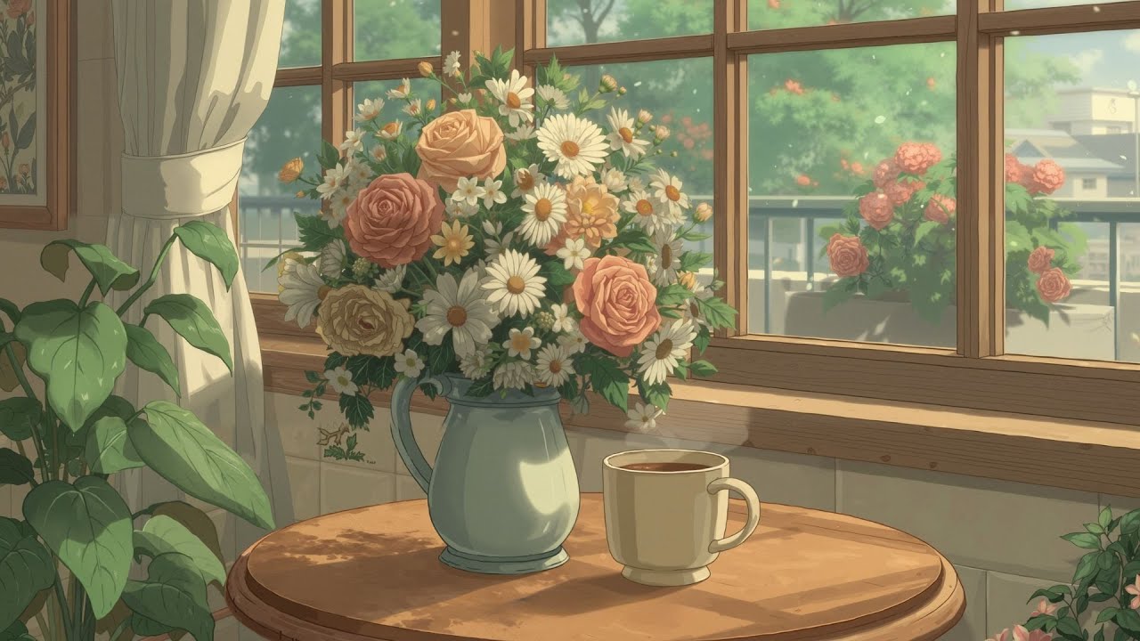 Blooming Spring Café Lofi ☕ Relaxing Beats for a Cozy Morning