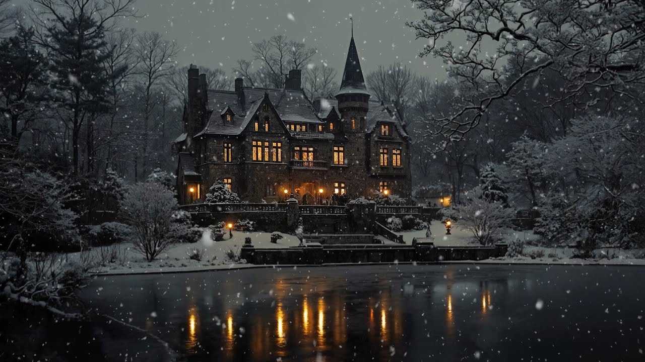 Deep Study ❄️ Silence in a Gothic Castle With Gentle Snow | Dark Academia Piano for Quiet Reflection