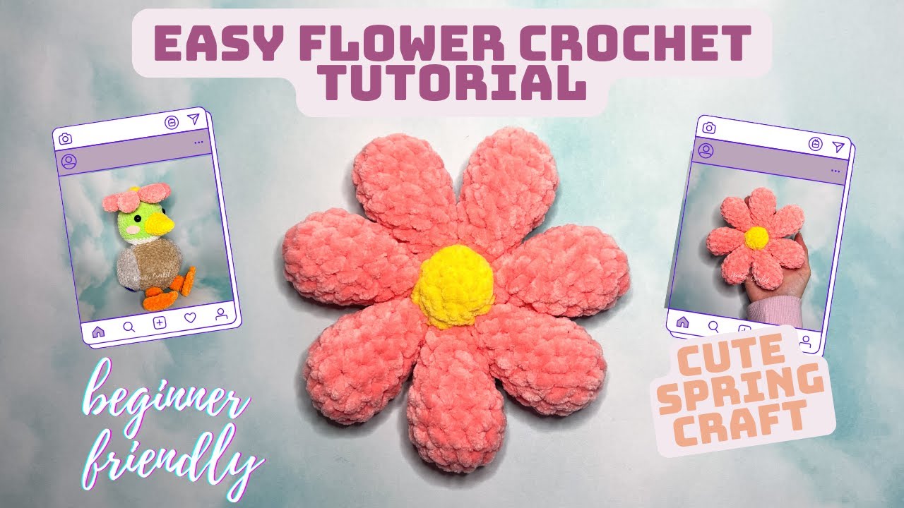 easy crochet flower tutorial / beginner amigurumi / spring craft