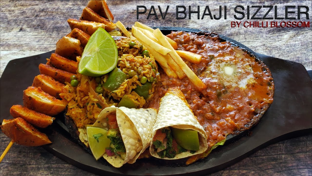 PAV BHAJI SIZZLER || Restaurant Style At Home || By Chilli Blossom