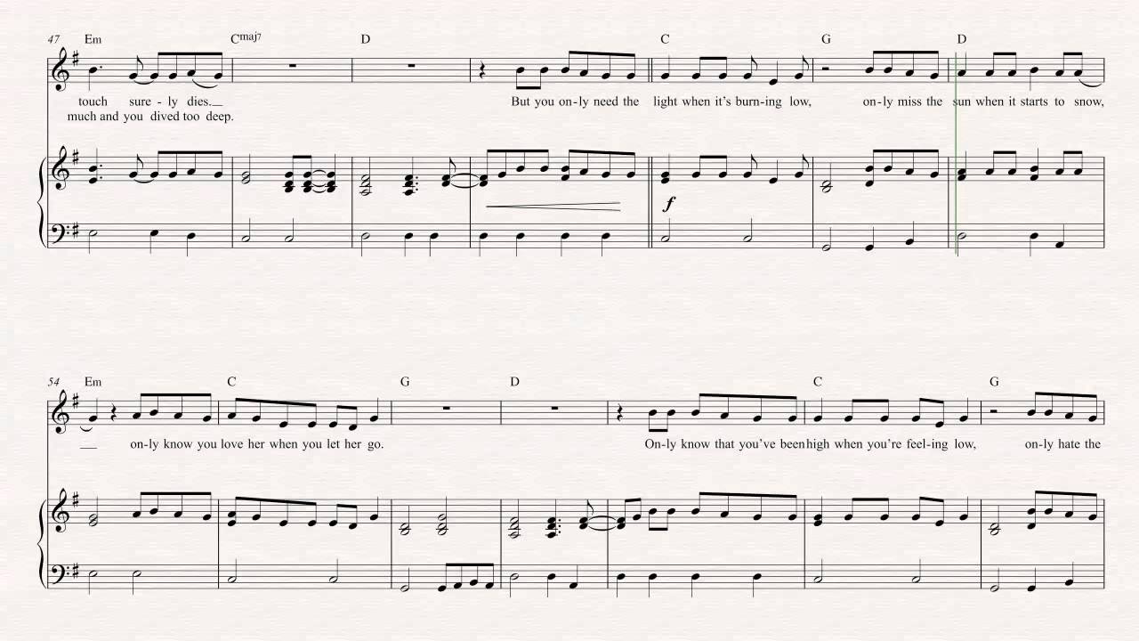 Violin - Let Her Go - Passenger Sheet Music, Chords, & Vocals
