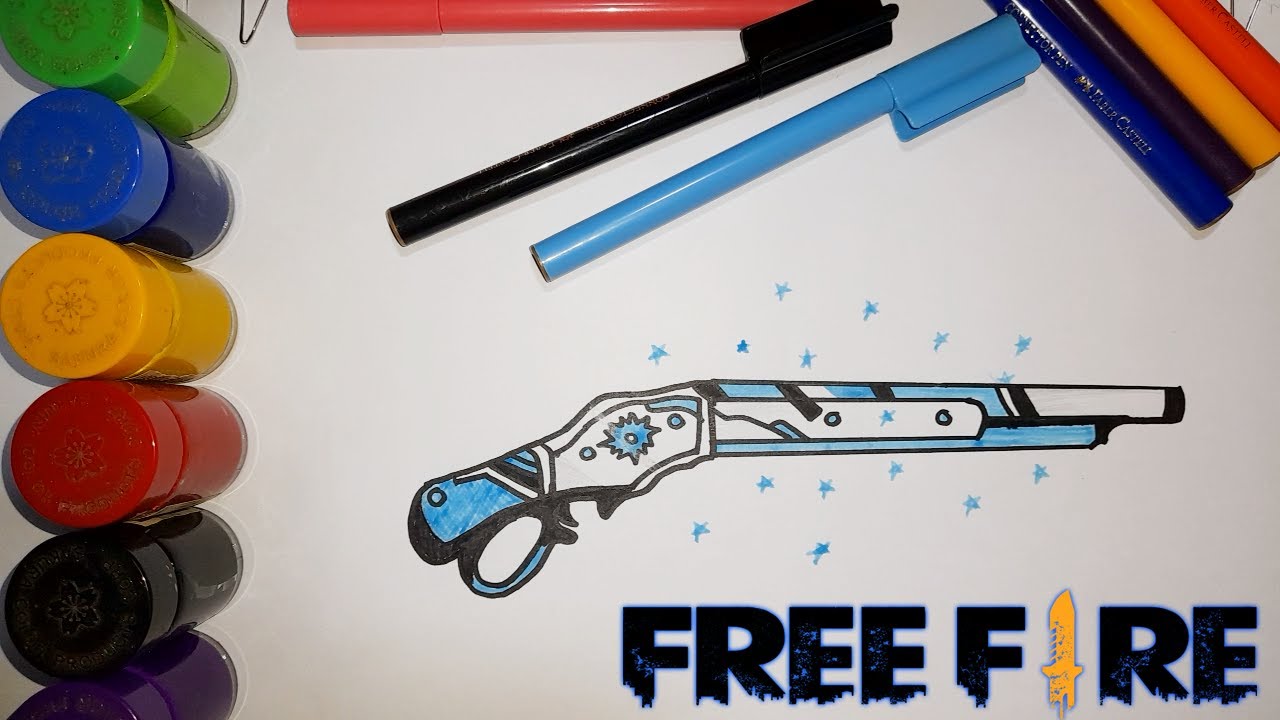 Menggambar Skin M1887 Winterlands Free Fire