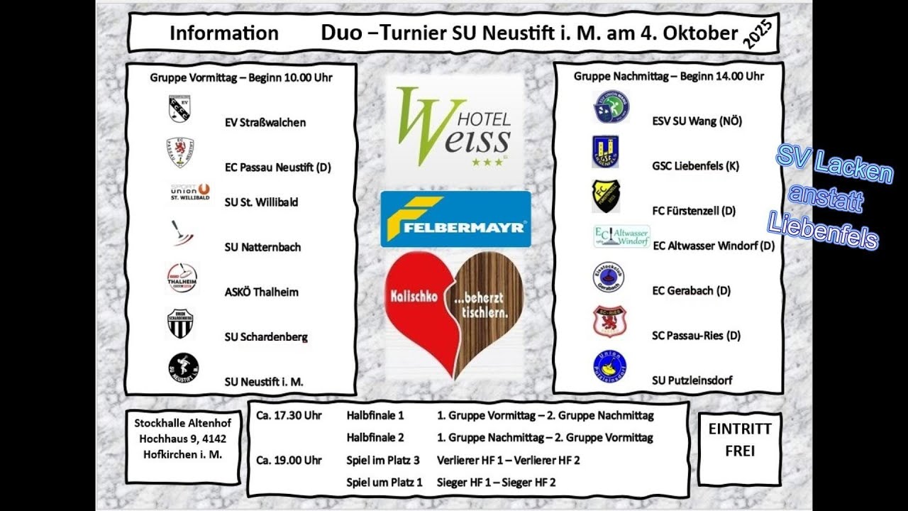 Duo Einladungsturnier SU Neustift i. M. Spiel SU Neustift i.M. gegen SC Passau Ries (D)