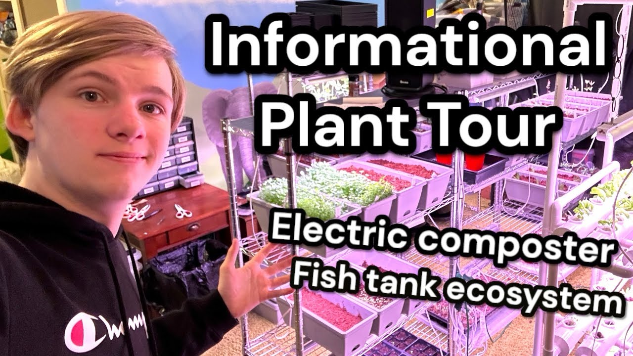Informational Plant Tour, electric composter, fish tank ecosystem