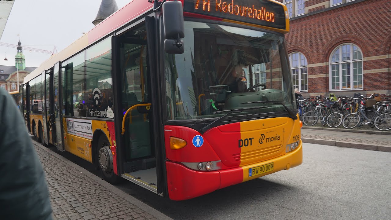 Denmark, Copenhagen, bus 7A ride from Central Station to Frederiksberg Allé