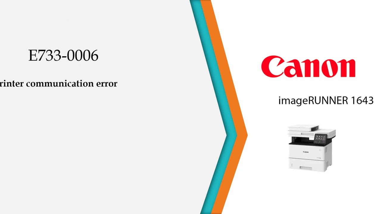 Canon ir 1643 error code e733 (E733-0006)