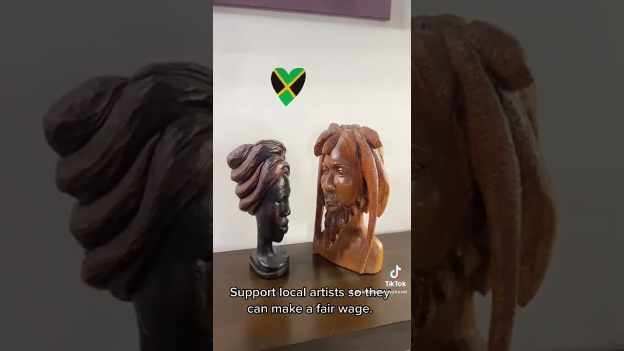 Jamaican art is the perfect souvenir to bring back home. #jamaica #woodcarving #jamaicanartist