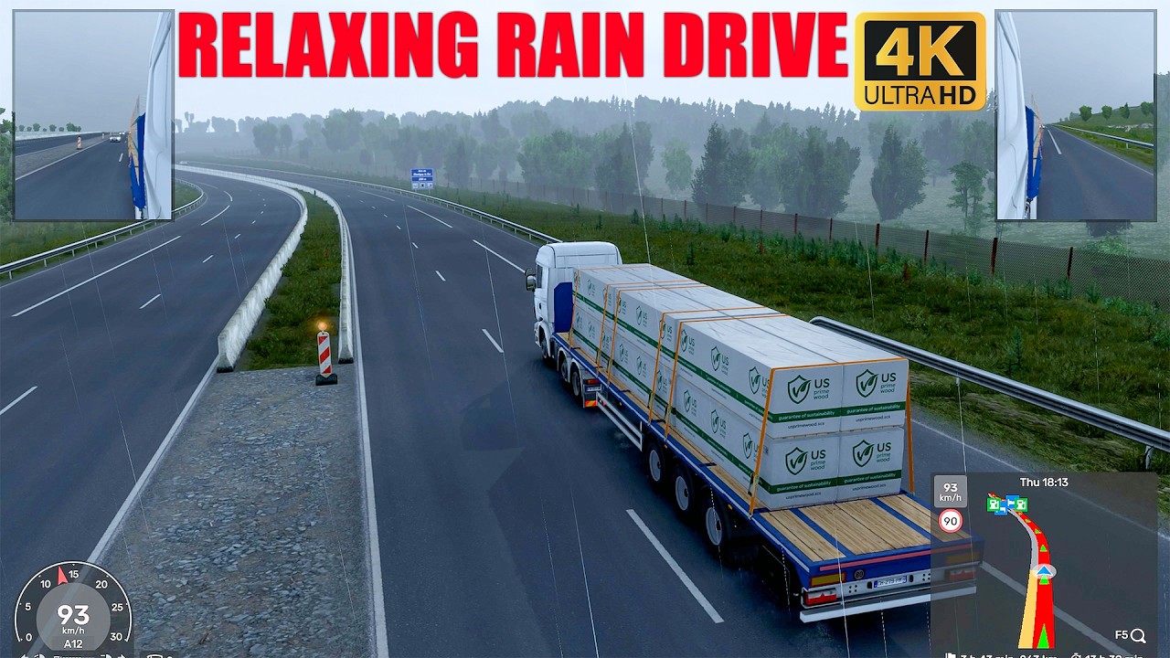 Relaxing Rain Drive across Germany | Euro Truck Simulator 2 (ETS2). 🌧️🚛 |