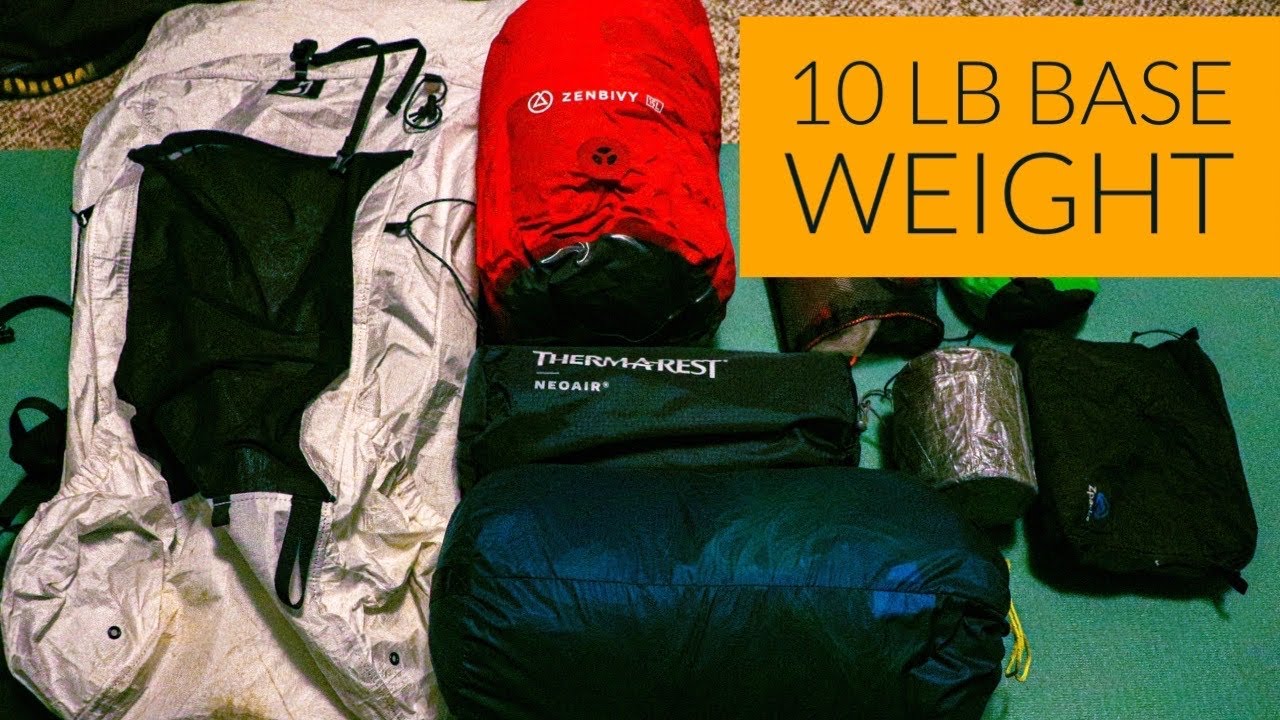 Ultralight Backpacking Gear Load-out: Finally got my base weight to 10 pounds