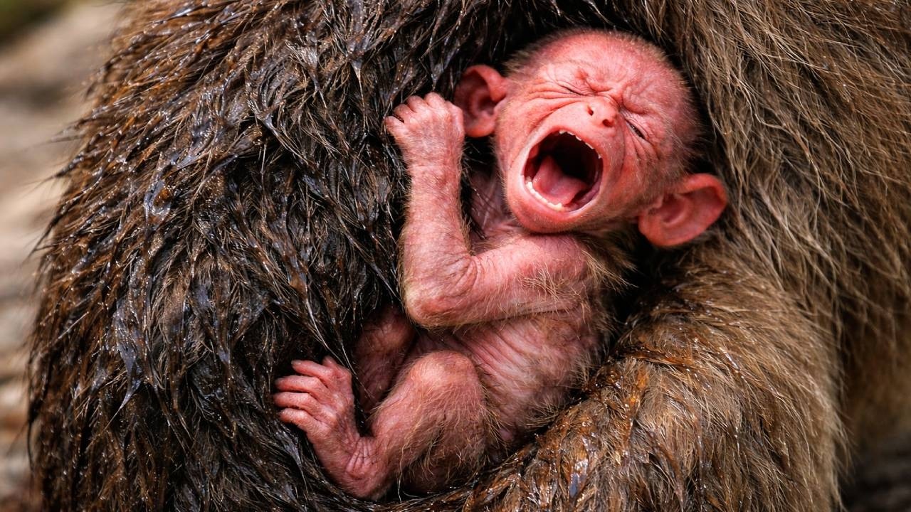 🔴LIVE: Sweet Clip: Mom Monkey Holding and Caring for Baby