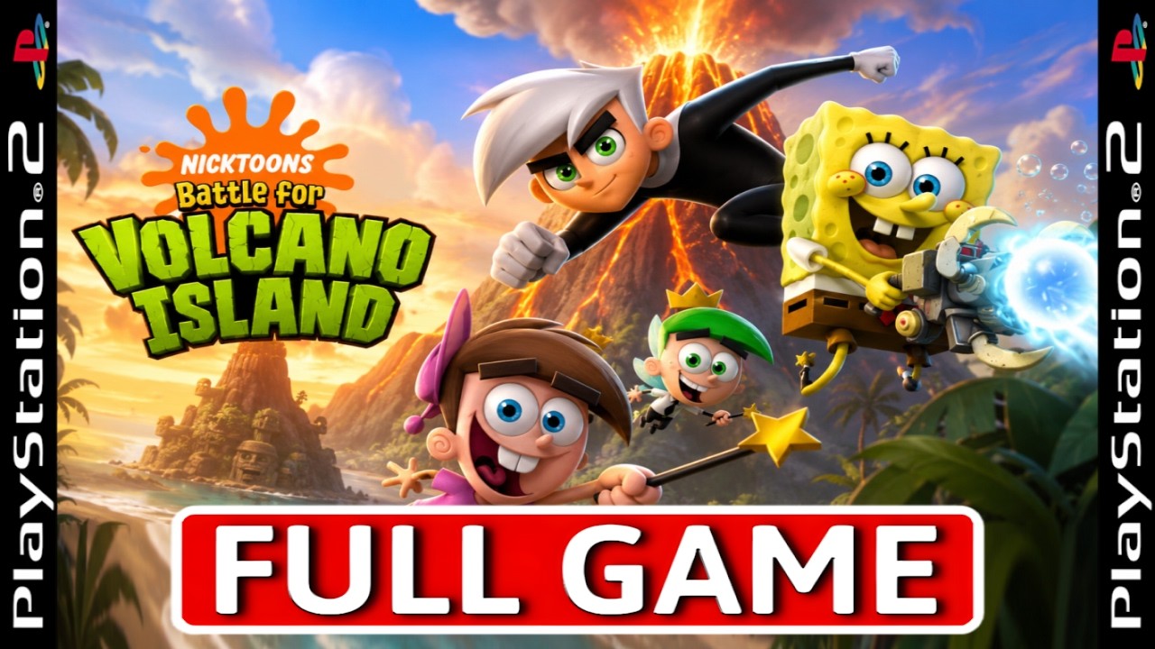 Nicktoons: Battle for Volcano Island - FULL GAME Walkthrough Longplay