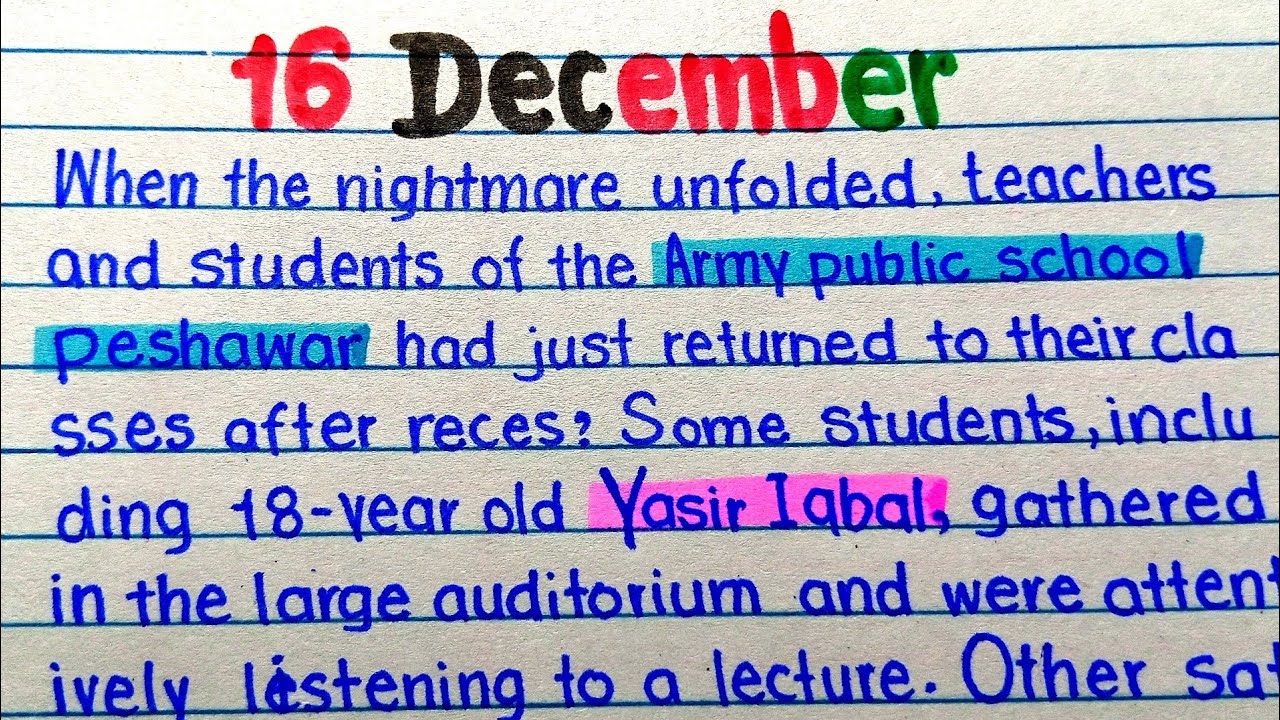 16 December speech in English | Black Day speech | speech on 16 December 2014 | Speech on Black day