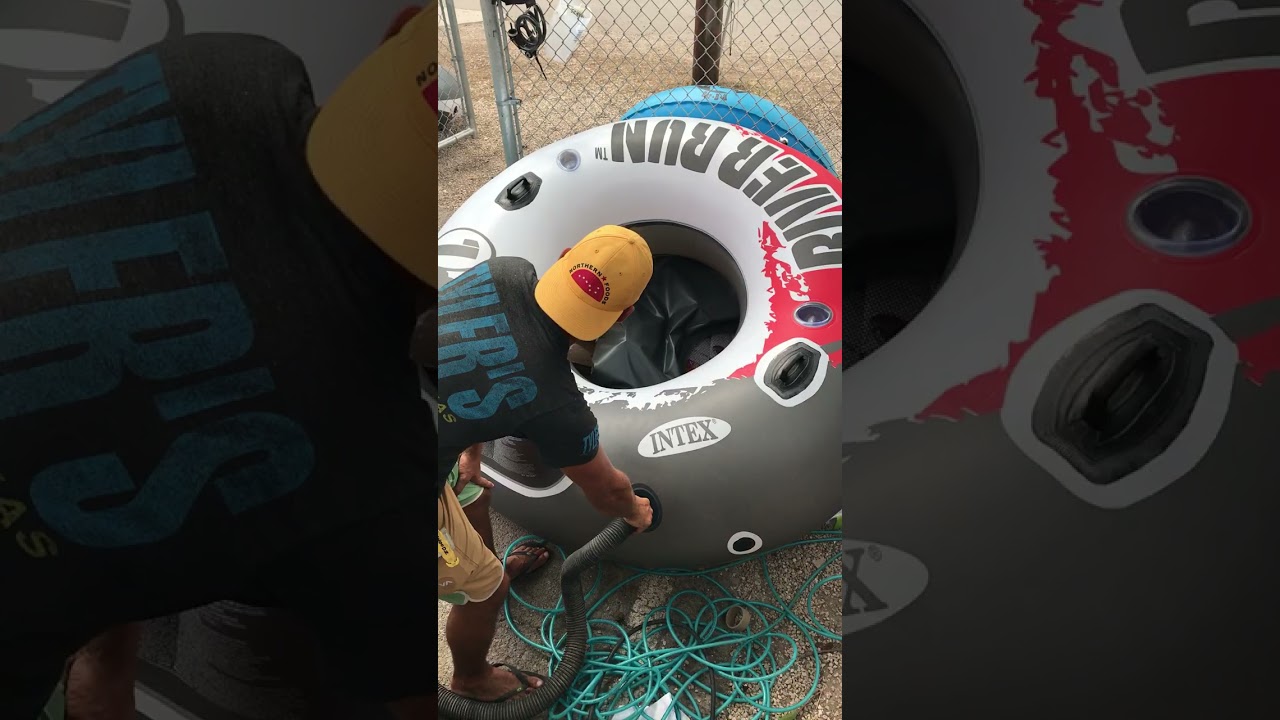 old school River Tube over inflate and boom