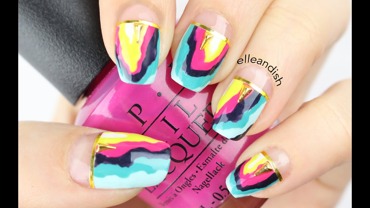 ❤ Colorful Geode / Agate Nails - Mani swap with Nina Nailed It! ❤