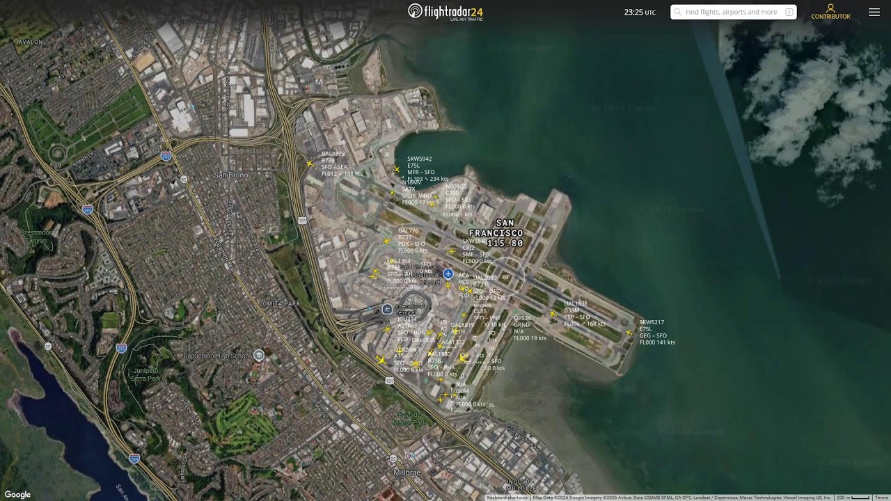 San Francisco KSFO Flightradar24 Livestream with Live Air Traffic Control 6/02/2026