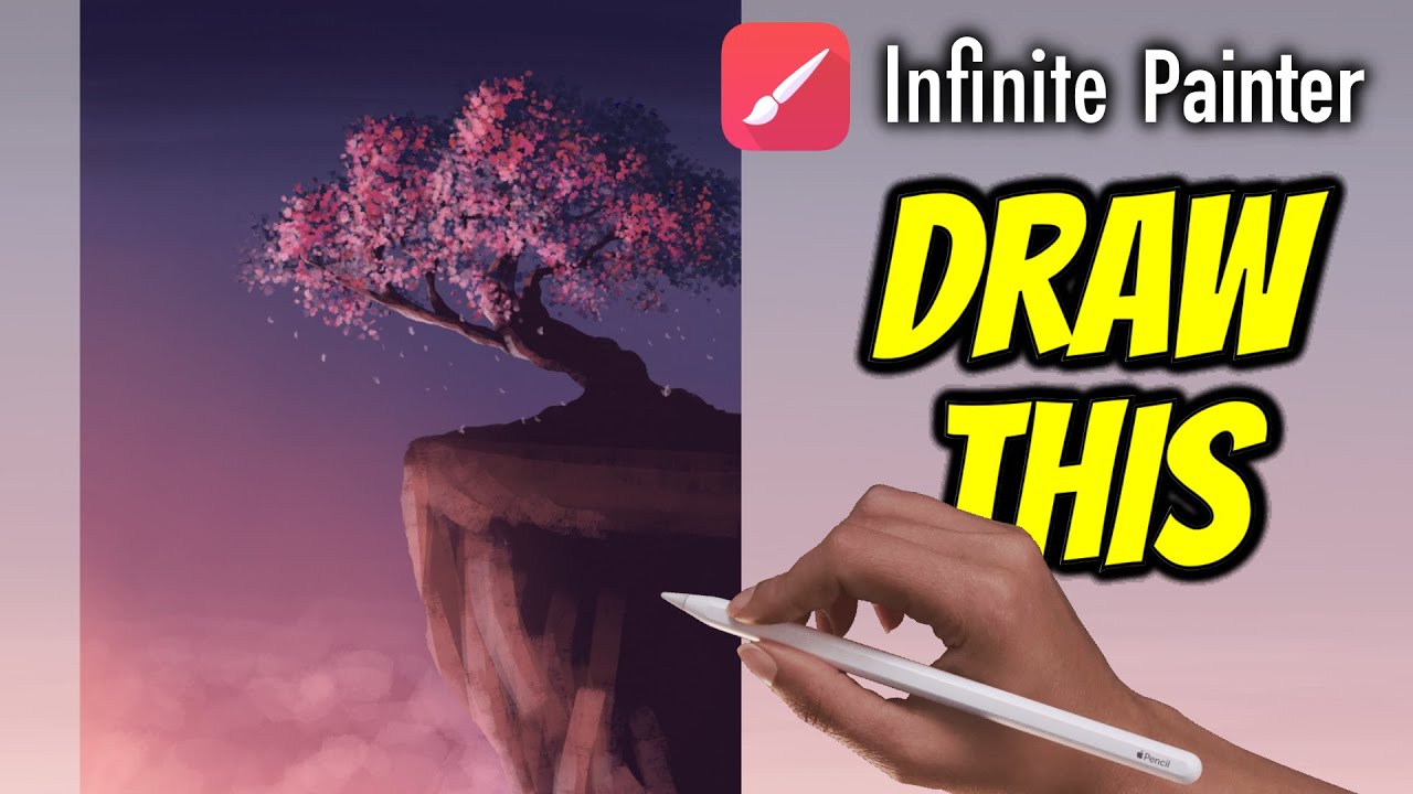 Цветущая вишнёвая скала — урок Infinite Painter №29