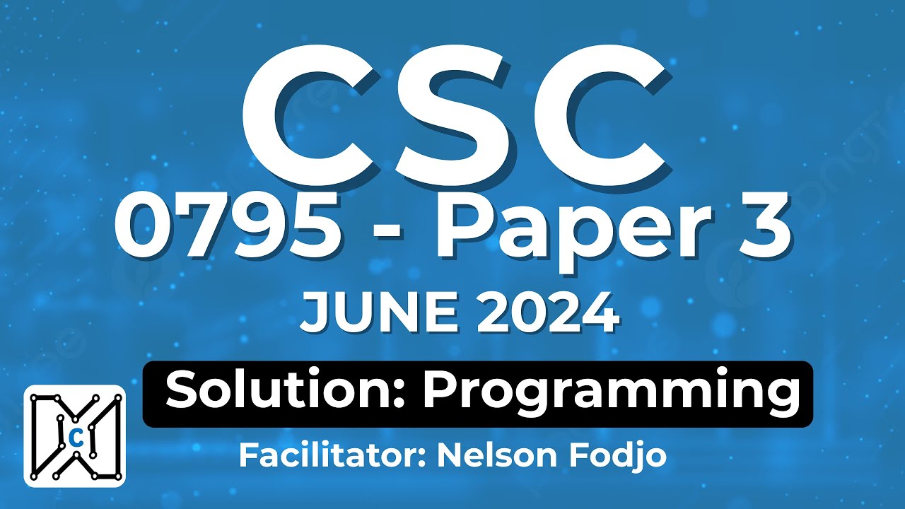 Cameroon GCE AL Computer Science paper 3 June 2024 part 2  Programming (Connect 4 game with C )