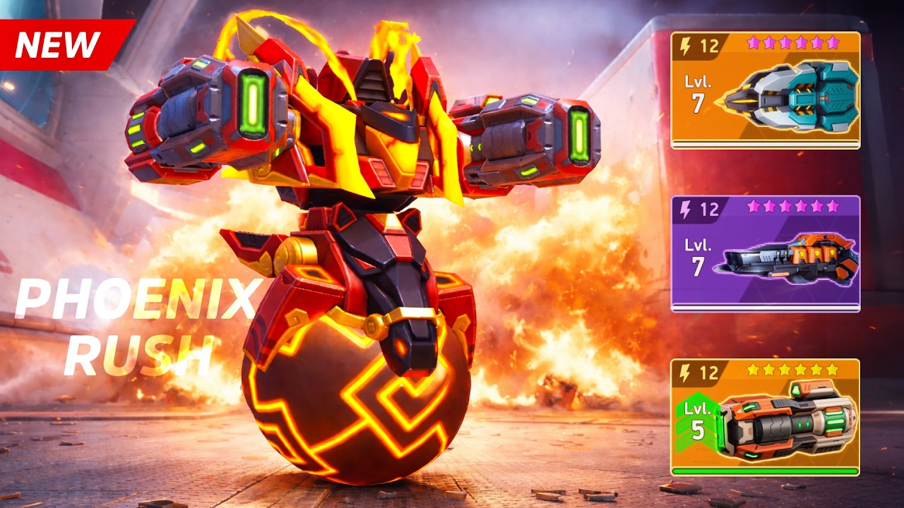 New PHOENIX RUSH - Nomad with Disruptor 12, Ember Gun 12, Revoker 12 - Mech Arena