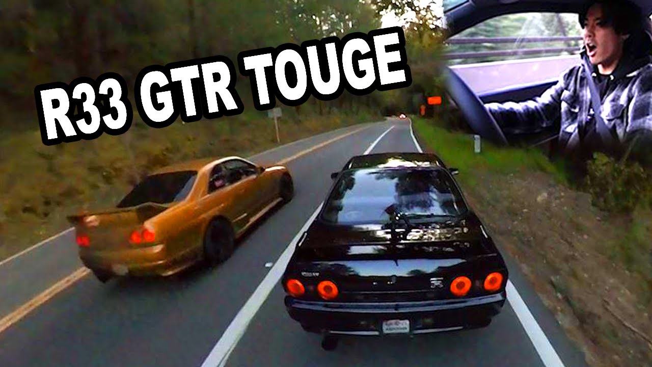 R33 GTR обгоняет мой R32 на Touge?!