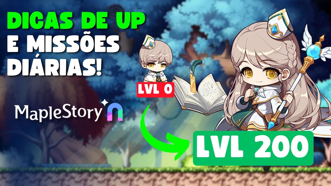 MAPLESTORY GUIA DE UP! COMO GANHAR LEVEL RÁPIDO DO 0 A 200 E MISSÕES DIÁRIAS!