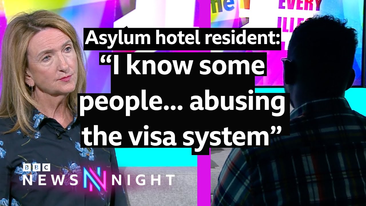 Victoria Derbyshire speaks to asylum hotel resident about protests and 