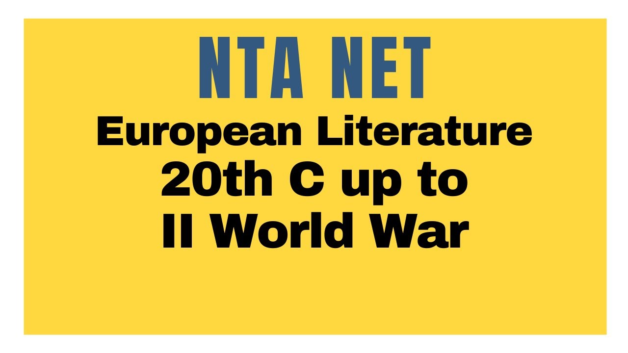 NTA NET Crash Course Day 12 European Literature