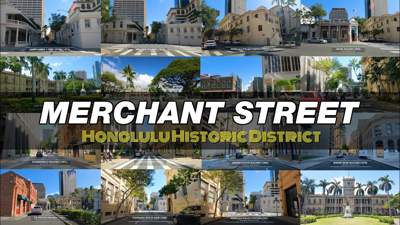Exploring Honolulu's History: A Drive Down Merchant Street 🌈 Downtown Honolulu 🌴 Hawaii John 4K