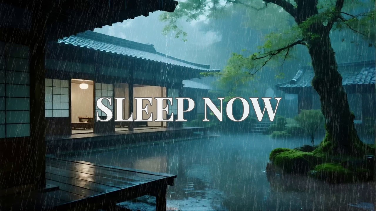 🔴 Peaceful Rain in an Ancient Zen Courtyard for Deep Meditation and Falling Asleep Fast 🌳