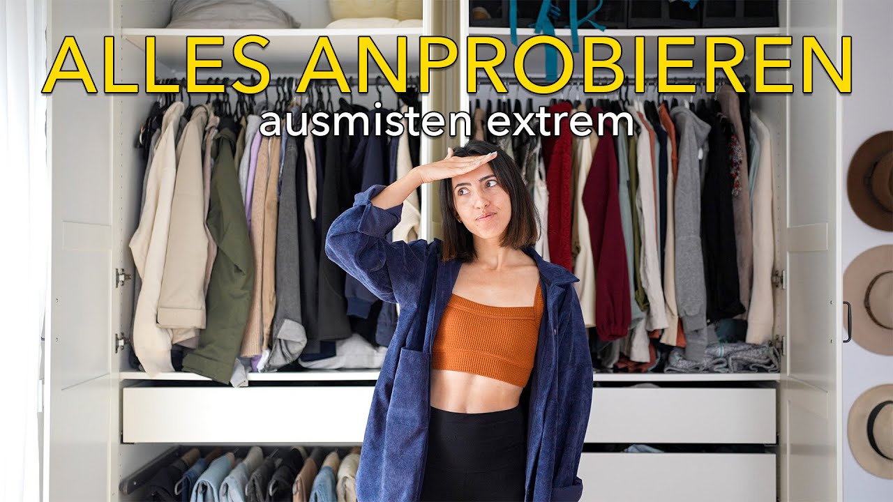 Ich probiere ALLES aus MEINEM KLEIDERSCHRANK an | Ausmisten Extrem