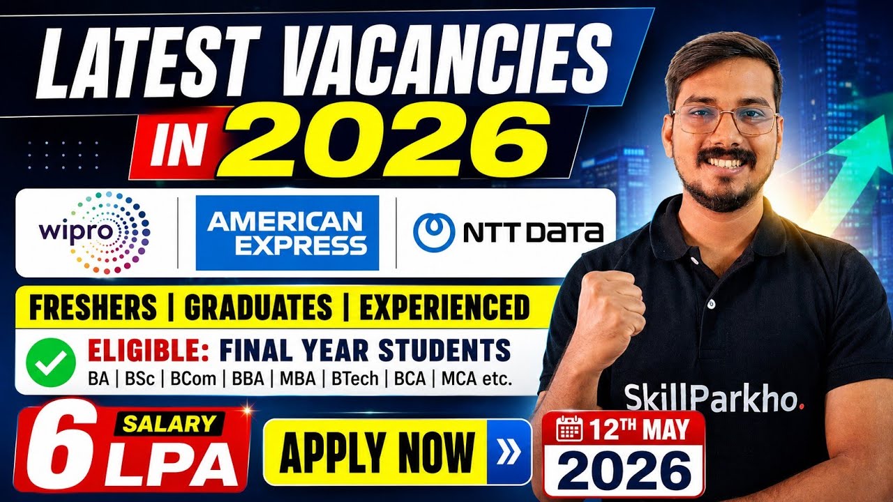  Wipro, American Express, NTT Data, L&T & EXL Hiring Now | Freshers Jobs 2026