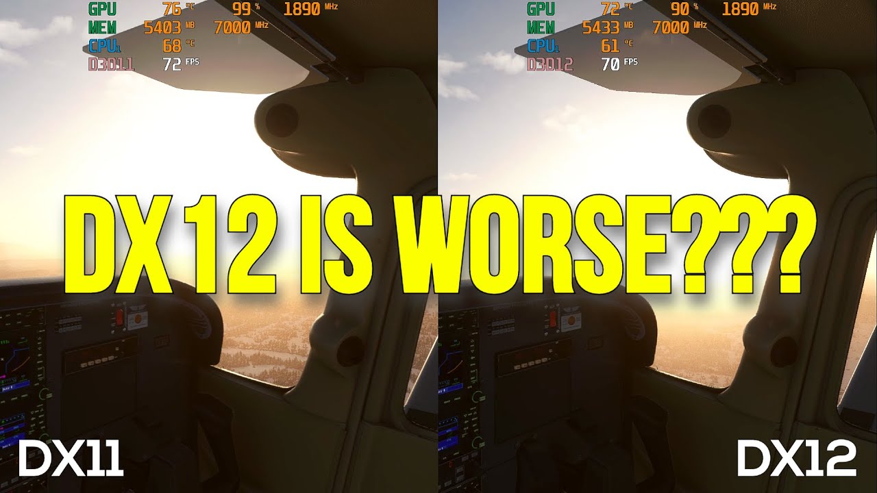 MSFS 2020 | DirectX 12 vs DirectX 11 Performance Test | Sim Update 7