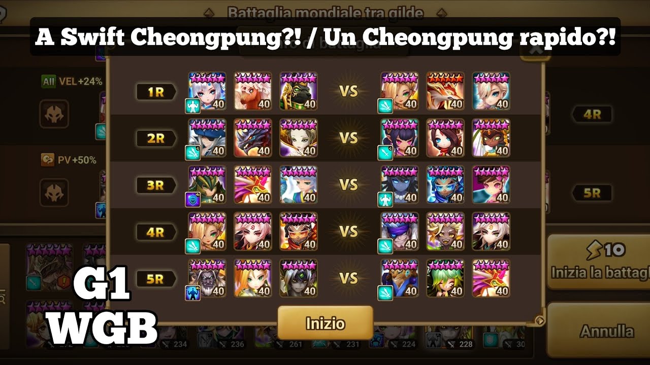 Summoners War G1 World Guild Battle #16 (2/2) - A swift Cheongpung?!