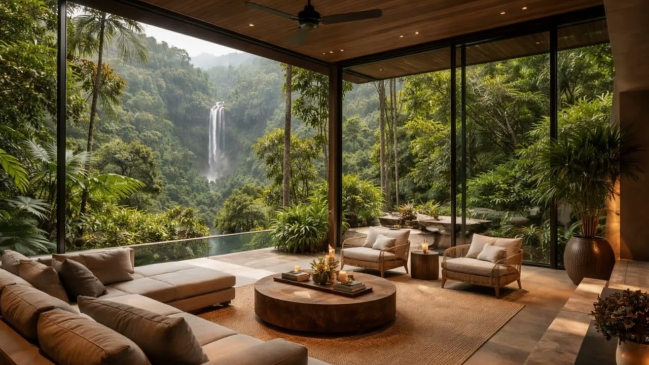 Luxury Jungle Rainfall Ambience | Cozy Rainforest Home for Sleep, Focus & Relaxation