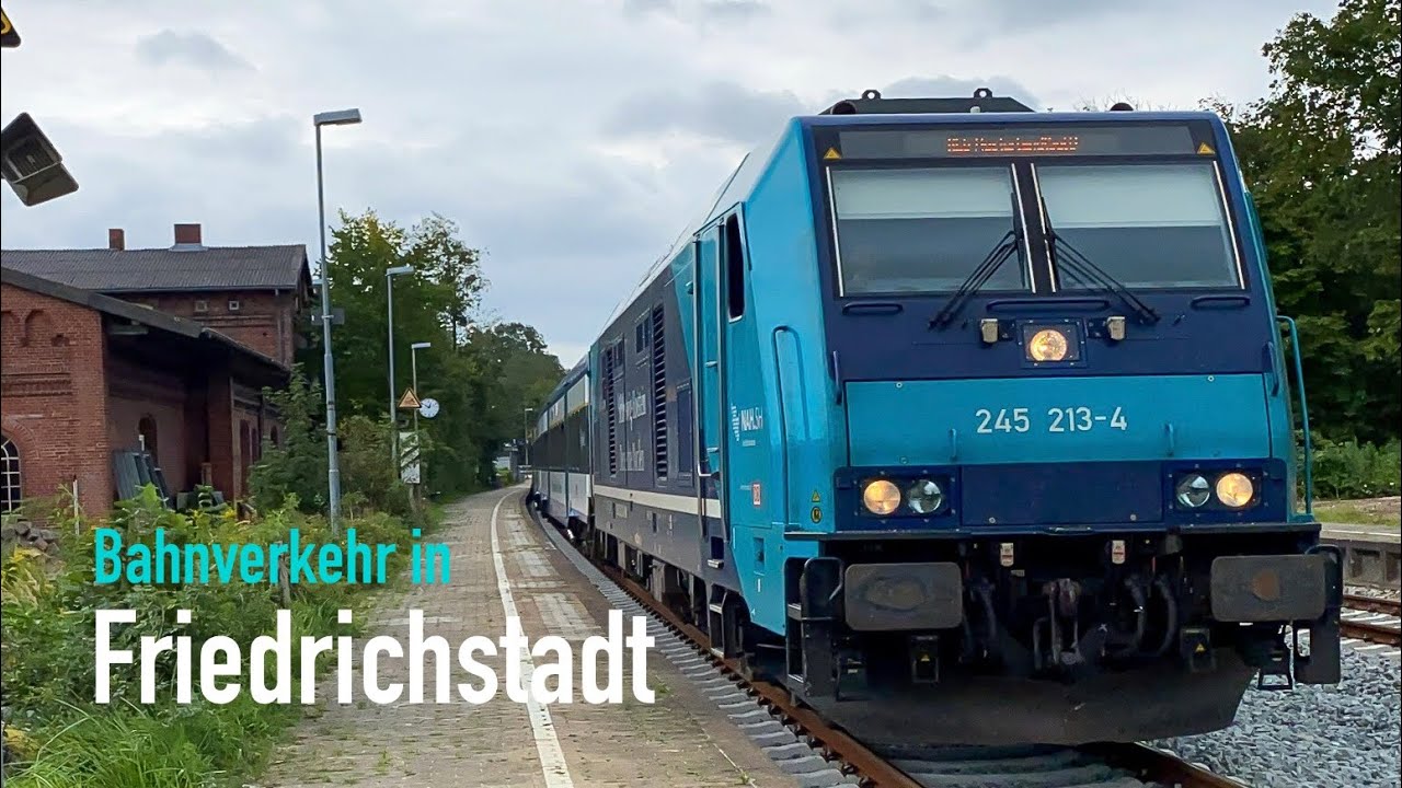 Bahnverkehr in Friedrichstadt | Marschbahn | BR 245 | NAH.SH | RE 6 Hamburg - Westerland