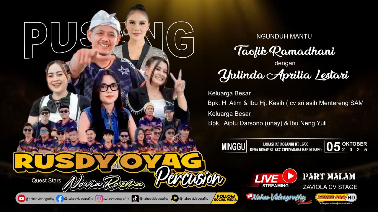 🔴LIVE MALAM RUSDY OYAG PERCUSSION | PERNIKAHAN  TAOPIK & YULINDA  KOSAMBI 05 OKTOBER 2025